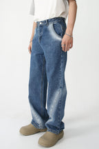Men's Tie-Dye Washed Straight Leg Jeans