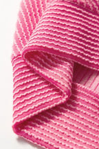 Corded Knit Short Sleeve T-Shirt and Wide Leg Pants Set