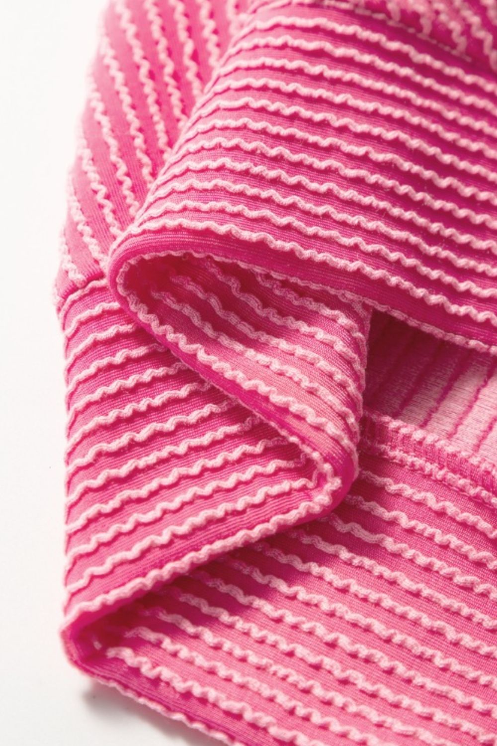 Corded Knit Short Sleeve T-Shirt and Wide Leg Pants Set