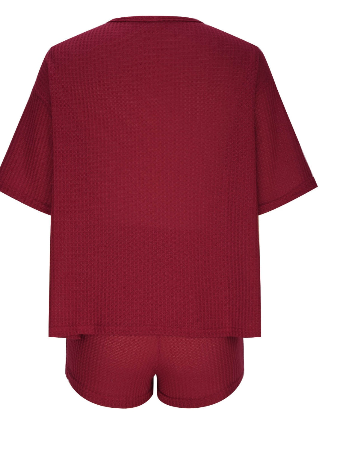 Ensemble de détente haut à manches courtes et short à col rond Image secondaire du produit