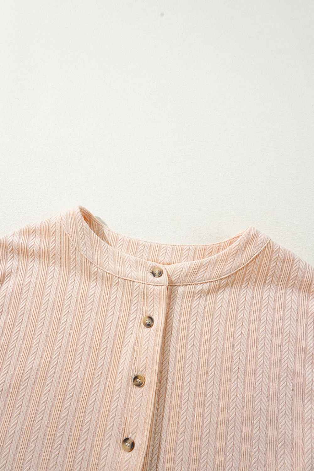 Textured Button Front Wide Leg Cap Sleeve Jumpsuit