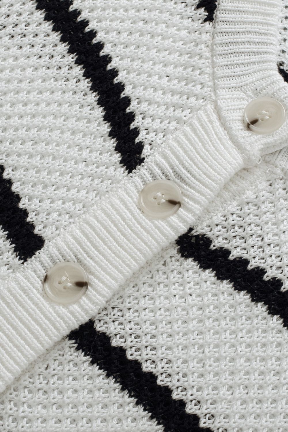 Stripe Drop Shoulder Side Slit Knit Top