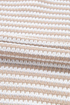 Stripe Buttoned Front V Neck T Shirt