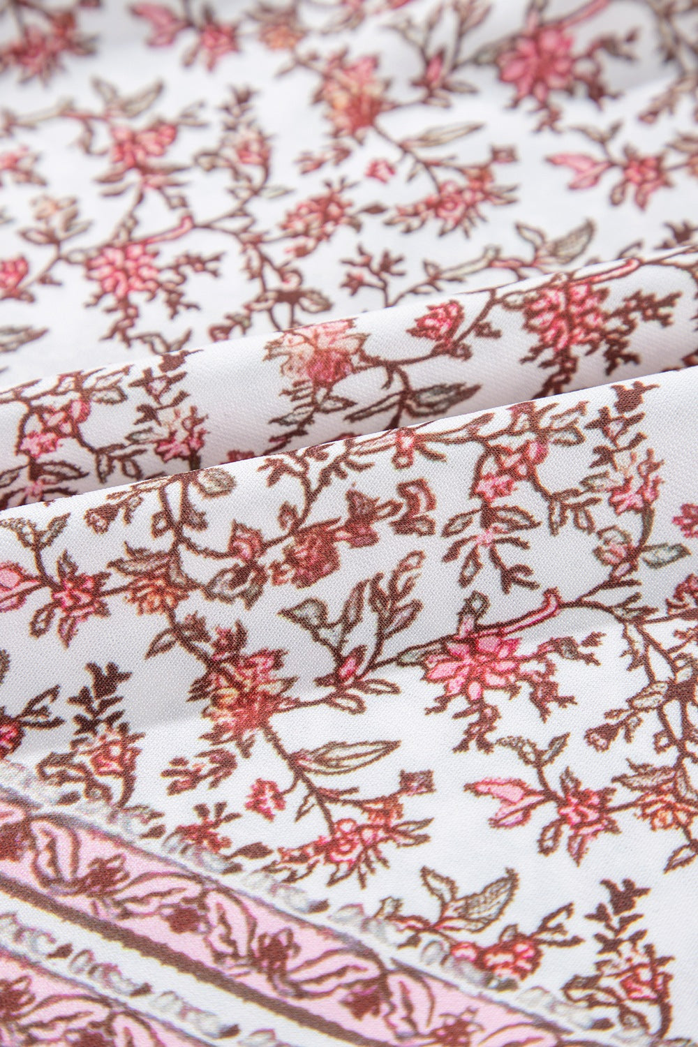 Floral Pleated Detail Scoop Neck Tank