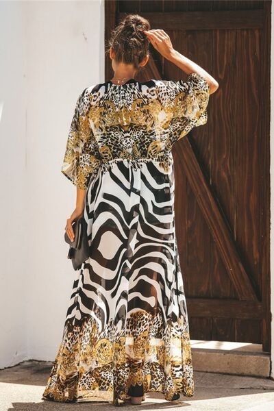 Open Front Leopard Cover-Up - felvior