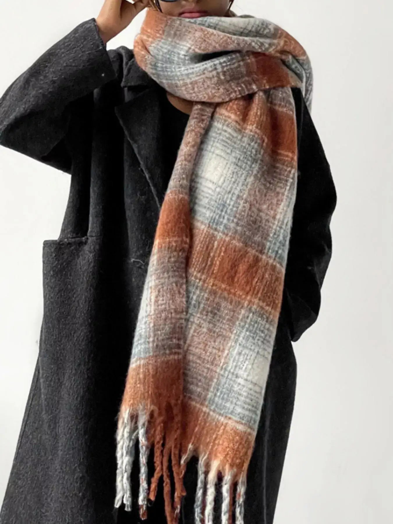Plaid Fringe Scarf Secondary image