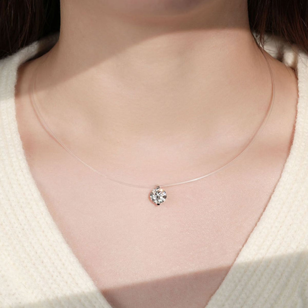 1 Carat Moissanite 925 Sterling Silver Necklace