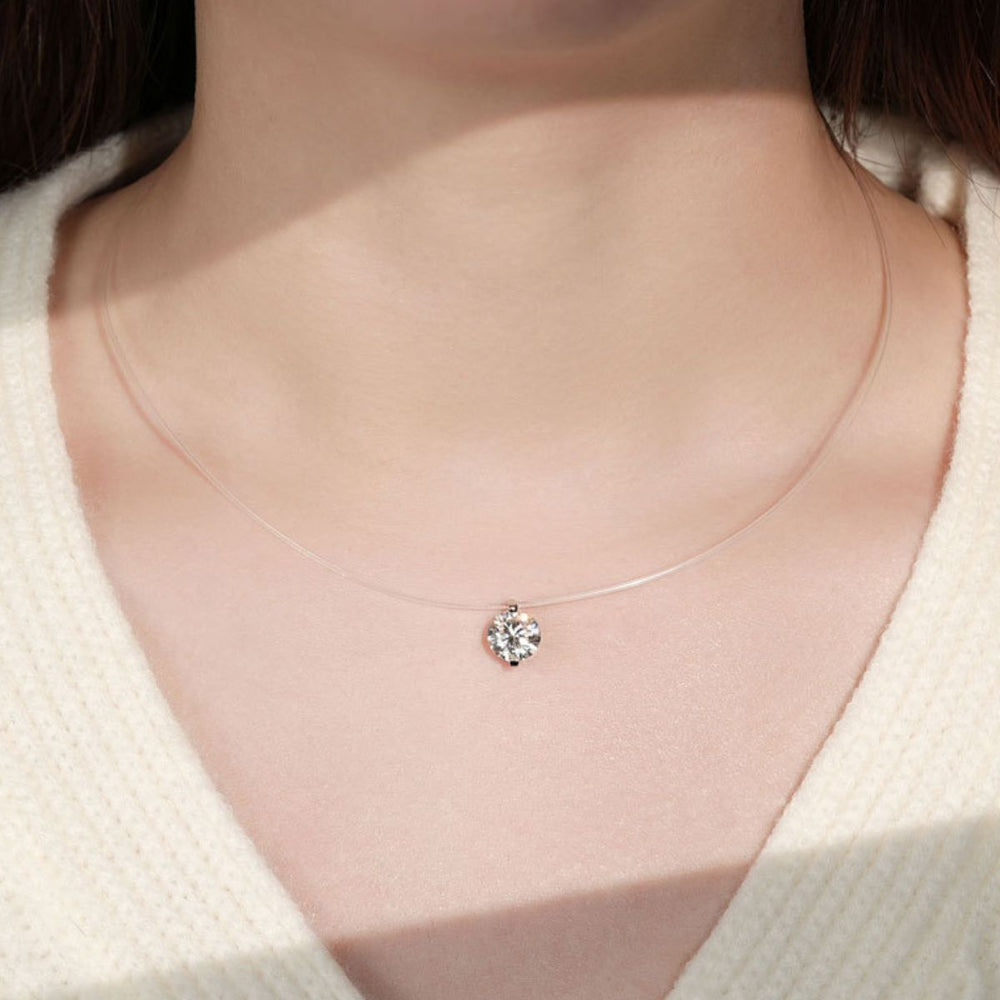 1 Carat Moissanite 925 Sterling Silver Necklace - felvior