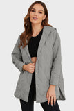 Snap Down Hooded Slit Winter Coat - felvior