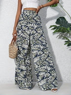 Printed High Waist Wide Leg Pants
