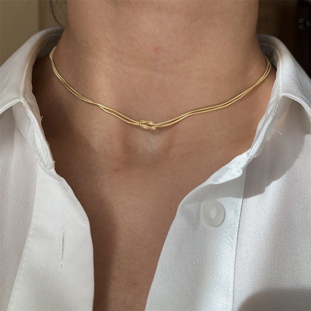 Titanium Steel Knotted Necklace - felvior