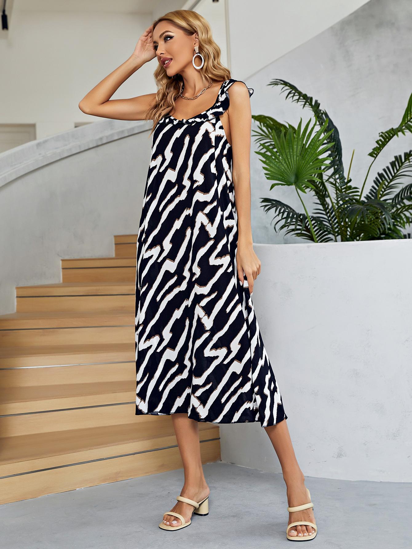 Two-Tone Low Back Midi Dress - felvior