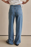 Contrast Straight Leg Jeans with Pockets - felvior
