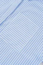 Stripe Bubble Sleeve Chest Pockets Shirt Dress