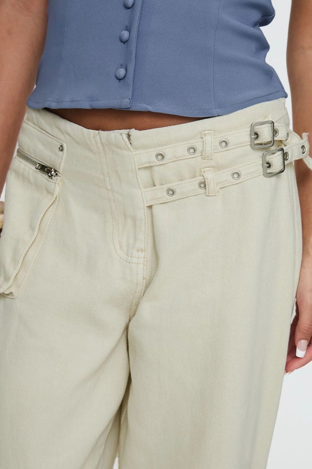 Wide Leg Jeans with Pockets - felvior