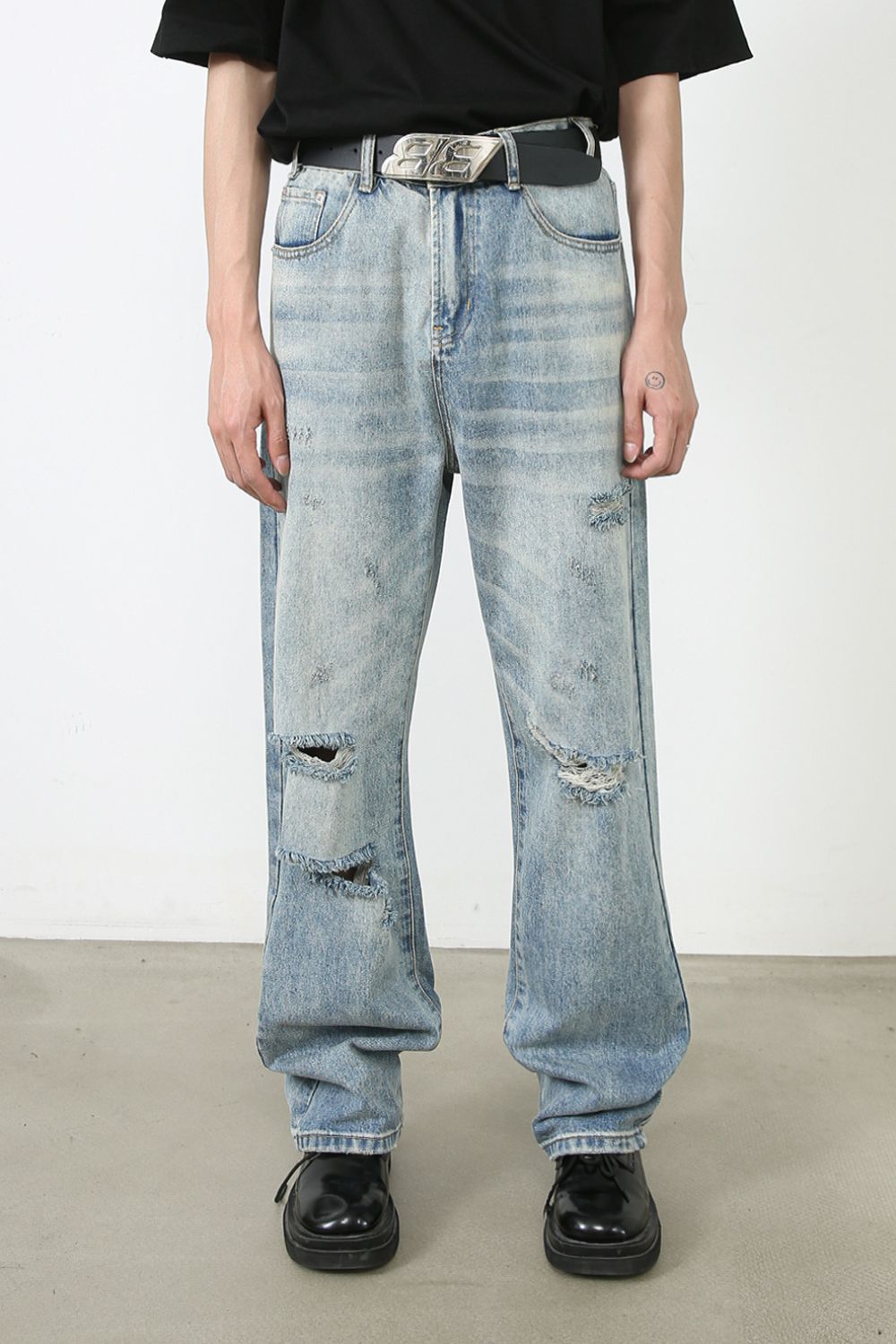 Men's Distressed Jeans with Pockets Zweitbild