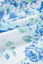 Floral Print Ruffle Sleeve Frilly Button Up Shirt