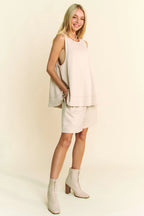 Davi & Dani Contrast Seam Top and Short Set