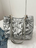 Textured Polyester Shoulder Bag - felvior