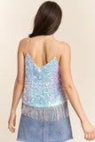J.NNA Sequin Tassel Hem Flowy Cami - felvior