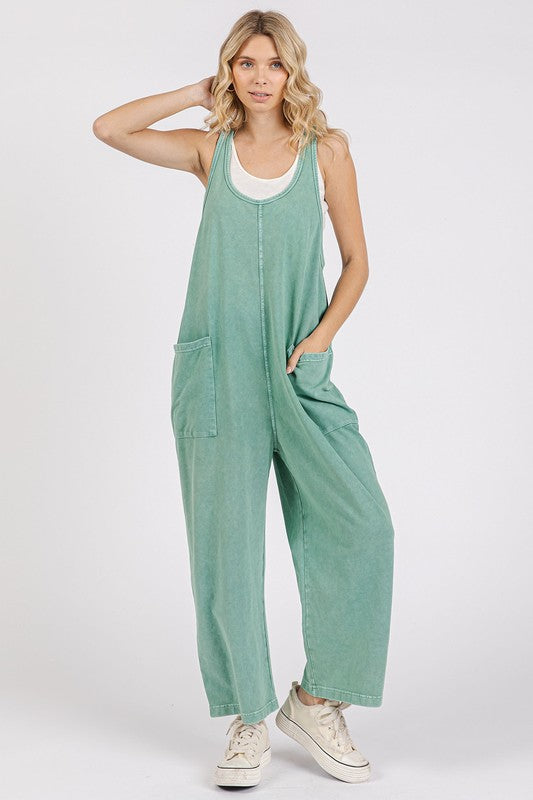 Mittoshop Scoop Neck Wide Leg Overalls - felvior