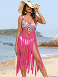 Fringe Spaghetti Strap Cover-Up - felvior