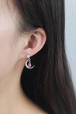 1 Carat Moissanite 925 Sterling Silver Moon & Star Earrings - felvior