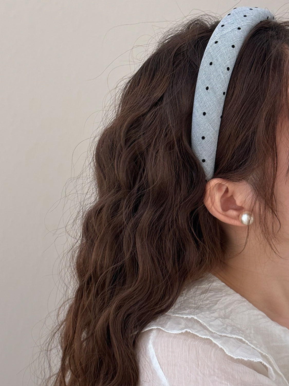 Polka Dot Polyester Wide Headband - felvior