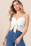 BiBi Ruffled Smocked Ribbon Detail Cami - felvior