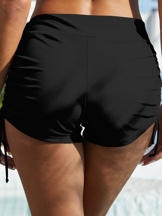 FAM-FAM Drawstring Mid-Rise Waist Swim Shorts - felvior
