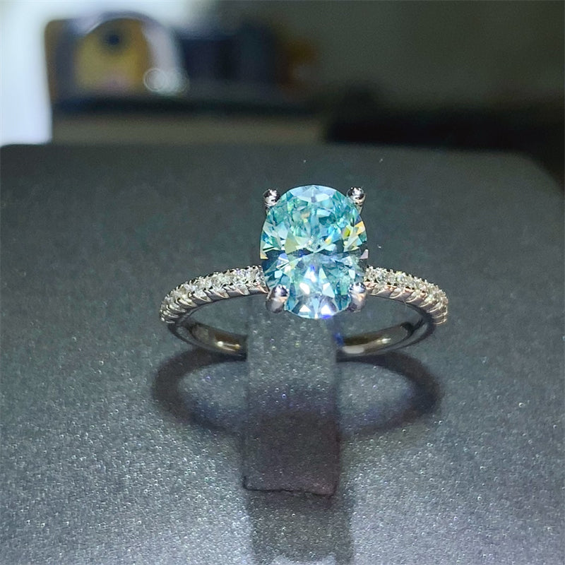 2 Carat Moissanite Zircon 925 Sterling Silver Ring - felvior