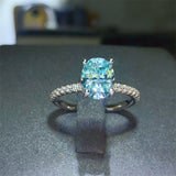 2 Carat Moissanite Zircon 925 Sterling Silver Ring - felvior