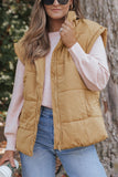 Zip Up Vest Coat with Pockets - felvior