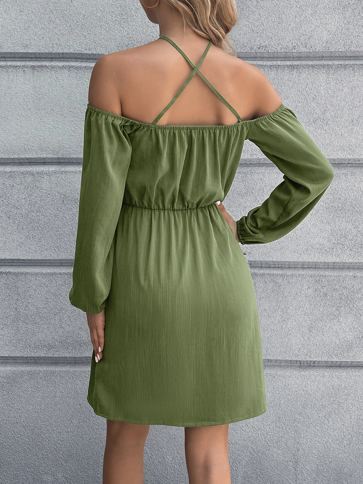Ivy Lane Cold-Shoulder Crisscross Mini Dress - felvior