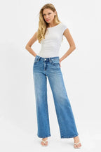 RISEN Full Size Low Rise Wide Leg Jeans Plus Size
