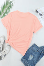 Sequin Bunny Round Neck Short Sleeve T-Shirt