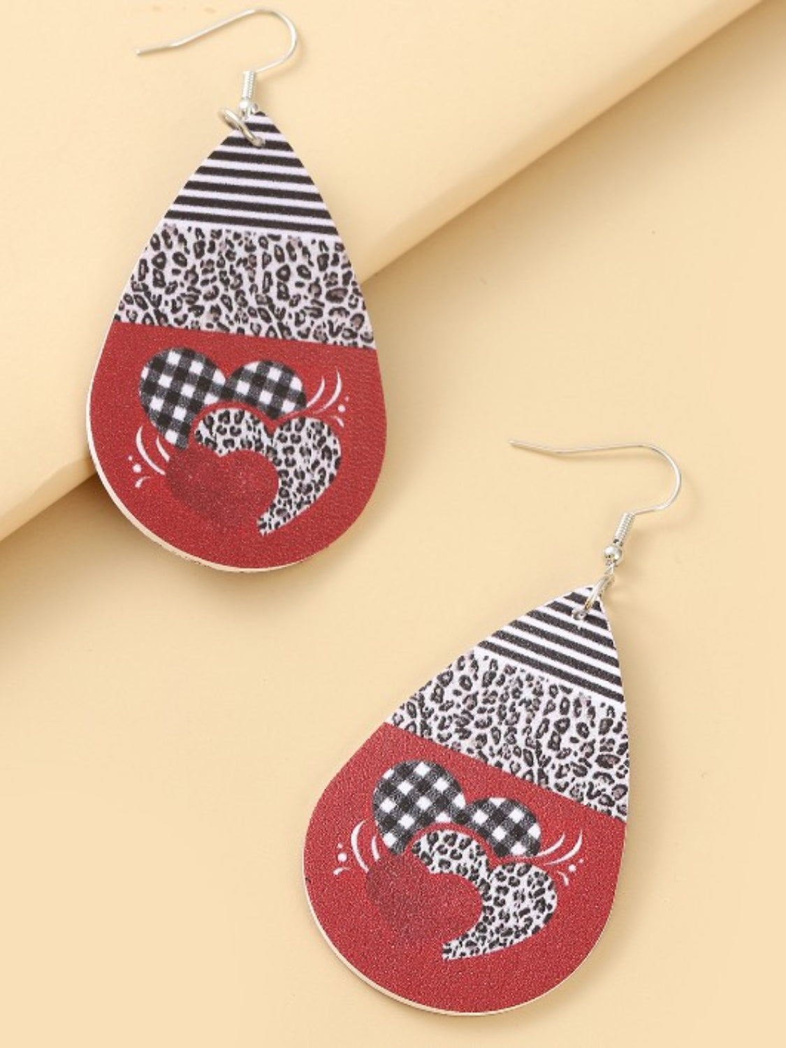 Printed PU Leather Dangle Earrings - felvior