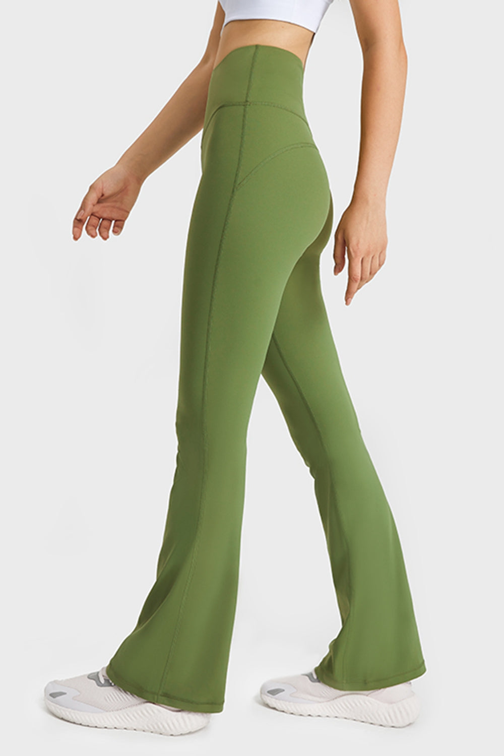 Millennia Elastic Waist Flare Yoga Pants - felvior