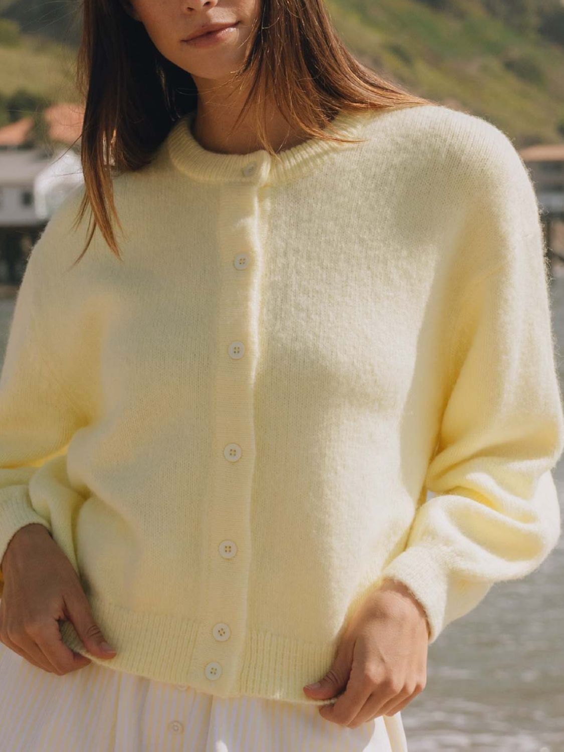 Button Down Long Sleeve Cardigan - felvior