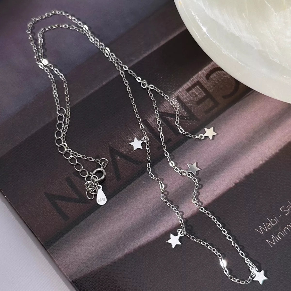 925 Sterling Silver Star Charm Necklace Secondary image