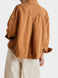 Button Up Drop Shoulder Denim Jacket - felvior