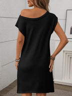 One Shoulder Mini Sweater Dress