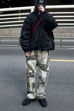 Men's Printed Straight Leg Jeans