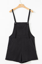Square Neck Denim Overalls with Pockets