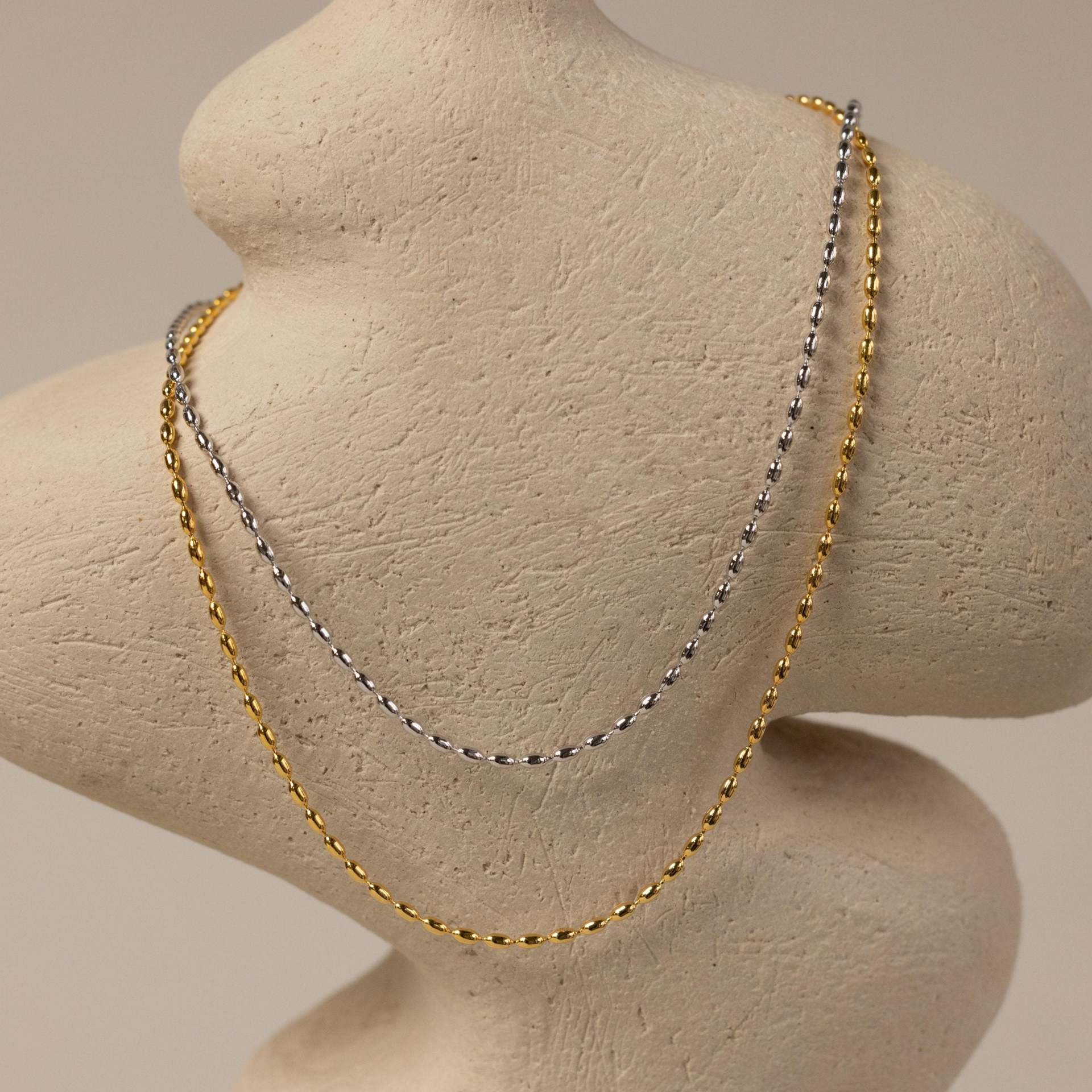 Titanium Steel Beaded Necklace - felvior