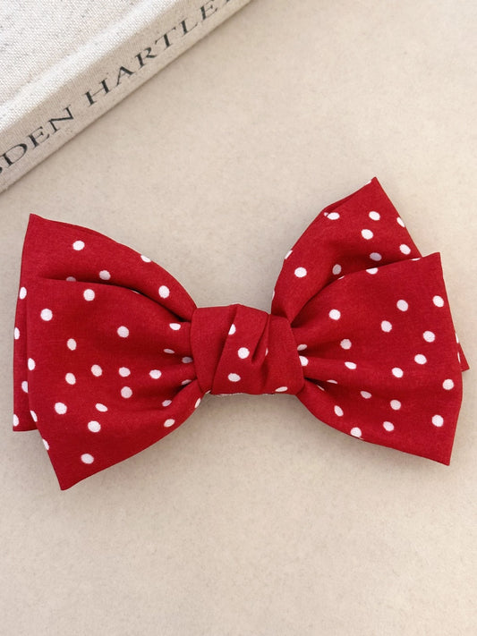 2-Piece Polka Dot Bow Hair Clip - felvior