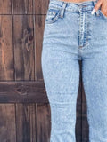 Raw Hem Bootcut Jeans - felvior