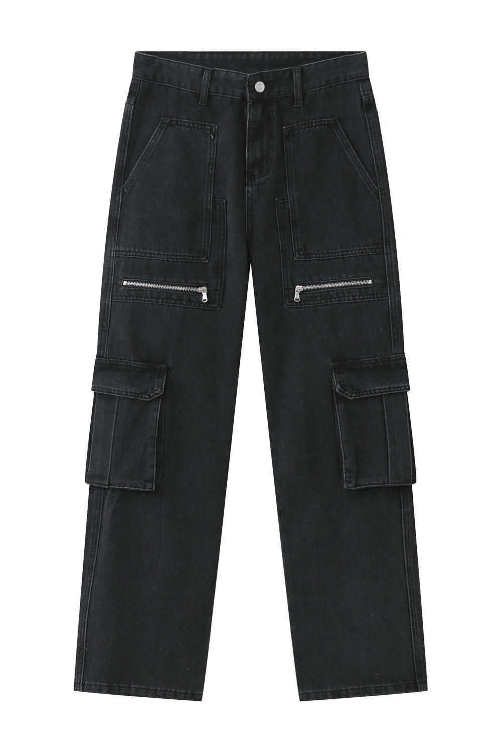 Men's Loose Fit Jeans with Cargo Pockets