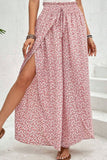 Slit Printed Wide leg Pants - felvior