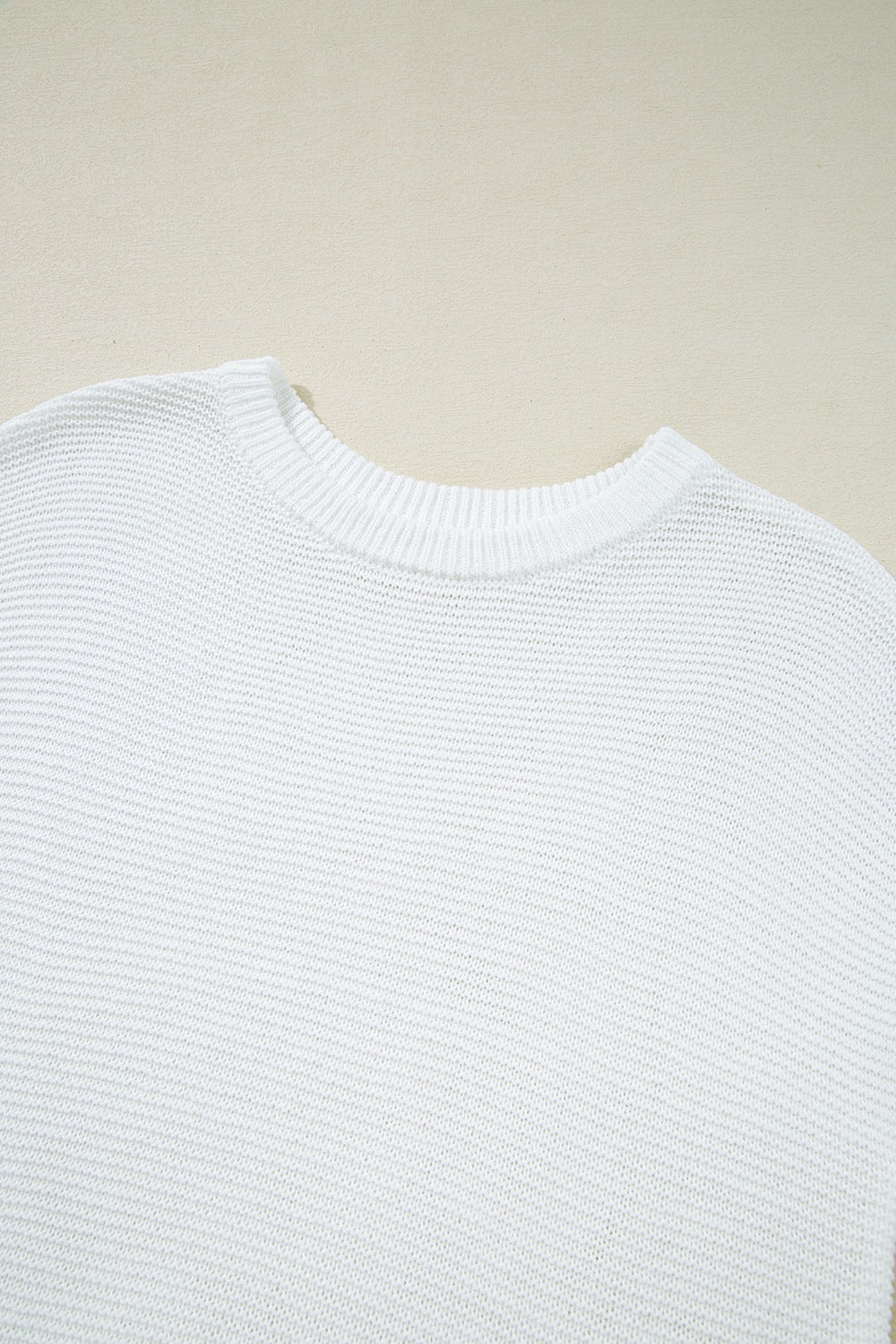 Side Slit Round Neck Knit Top - felvior